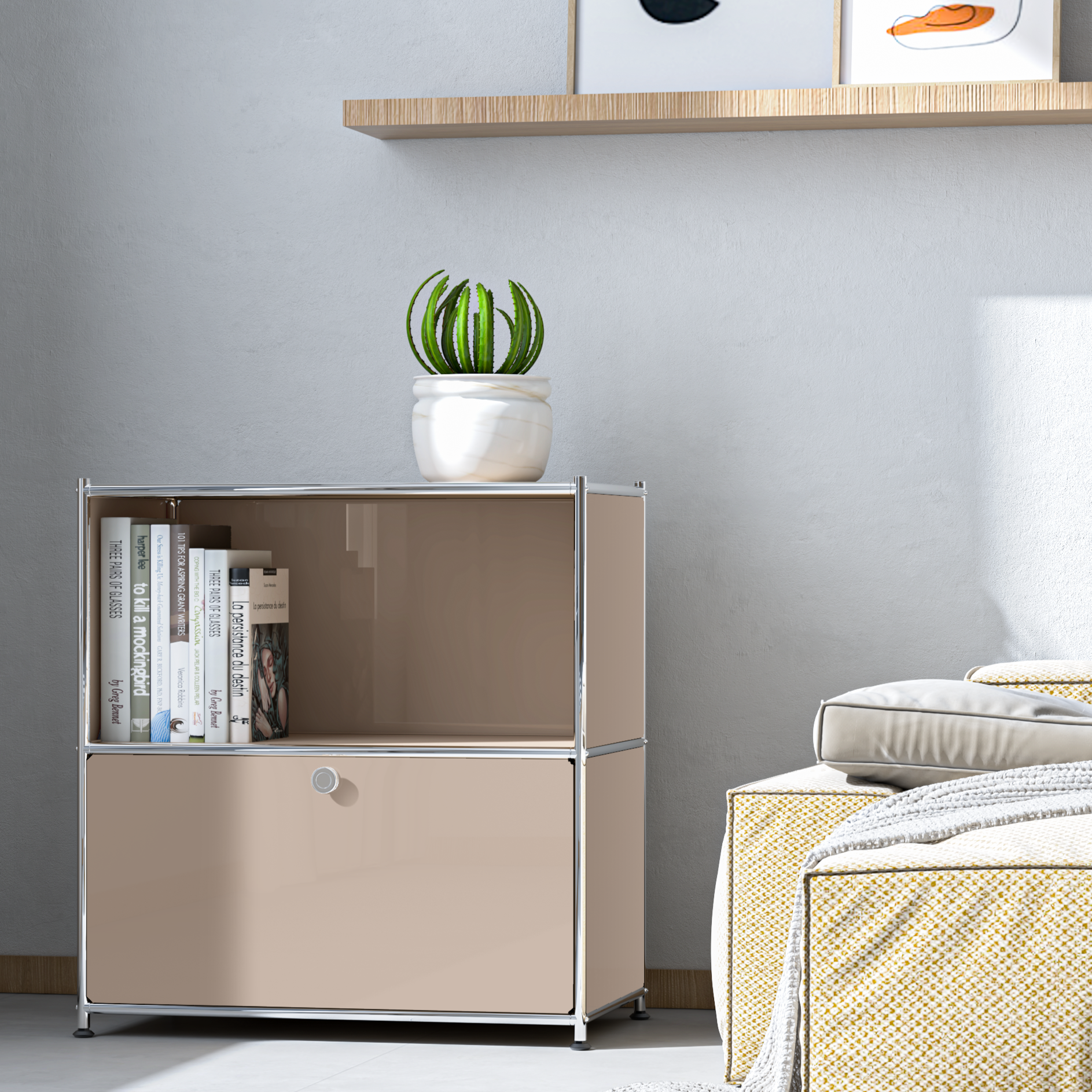 SIMPLINK 32.5-Inch Metal Storage Cabinet with Flip-Top Door