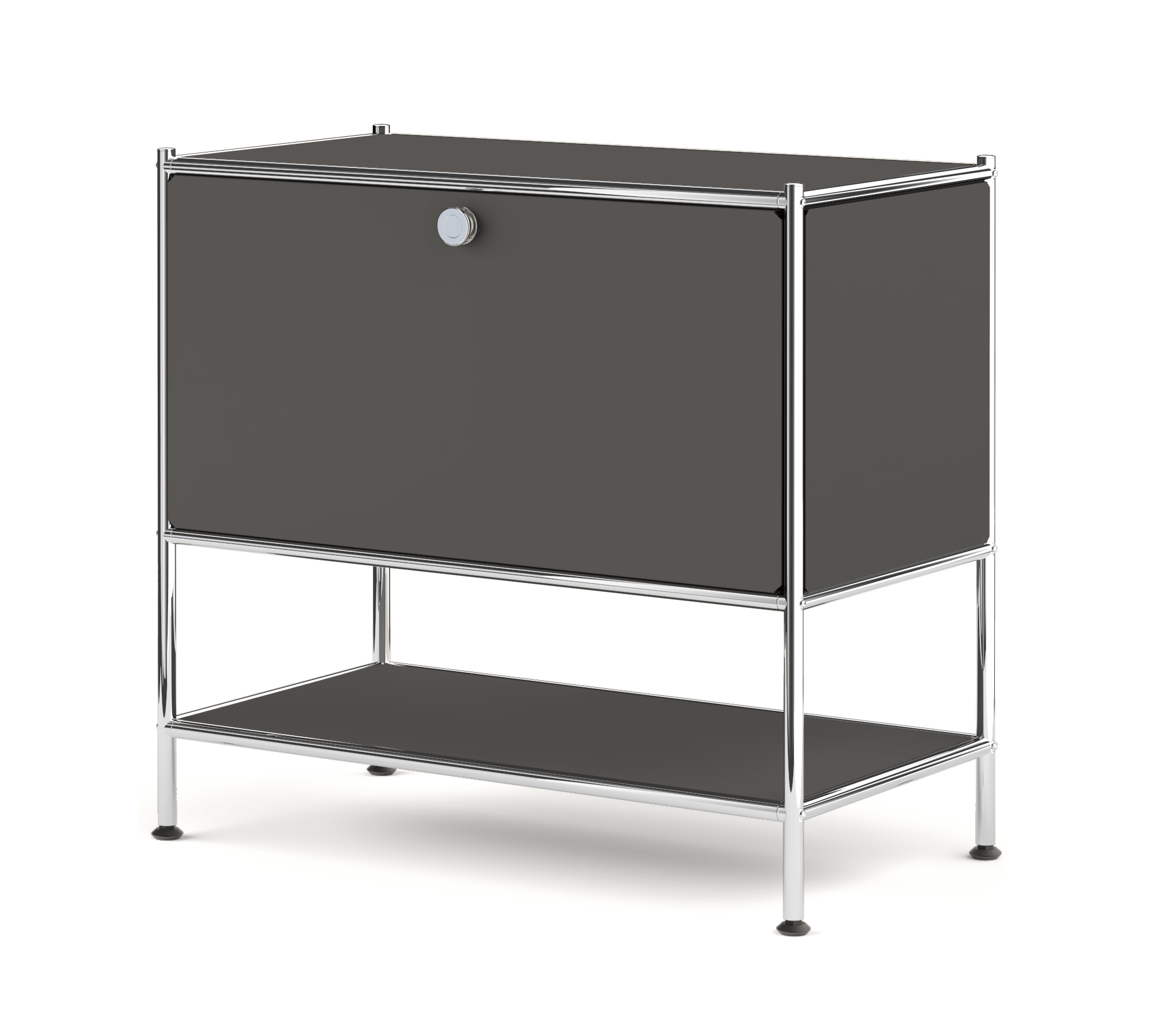 SIMPLINK 27.5-Inch Metal Side Table with Flap Door
