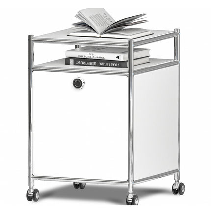 Storage Cart with 1 Flap Door White