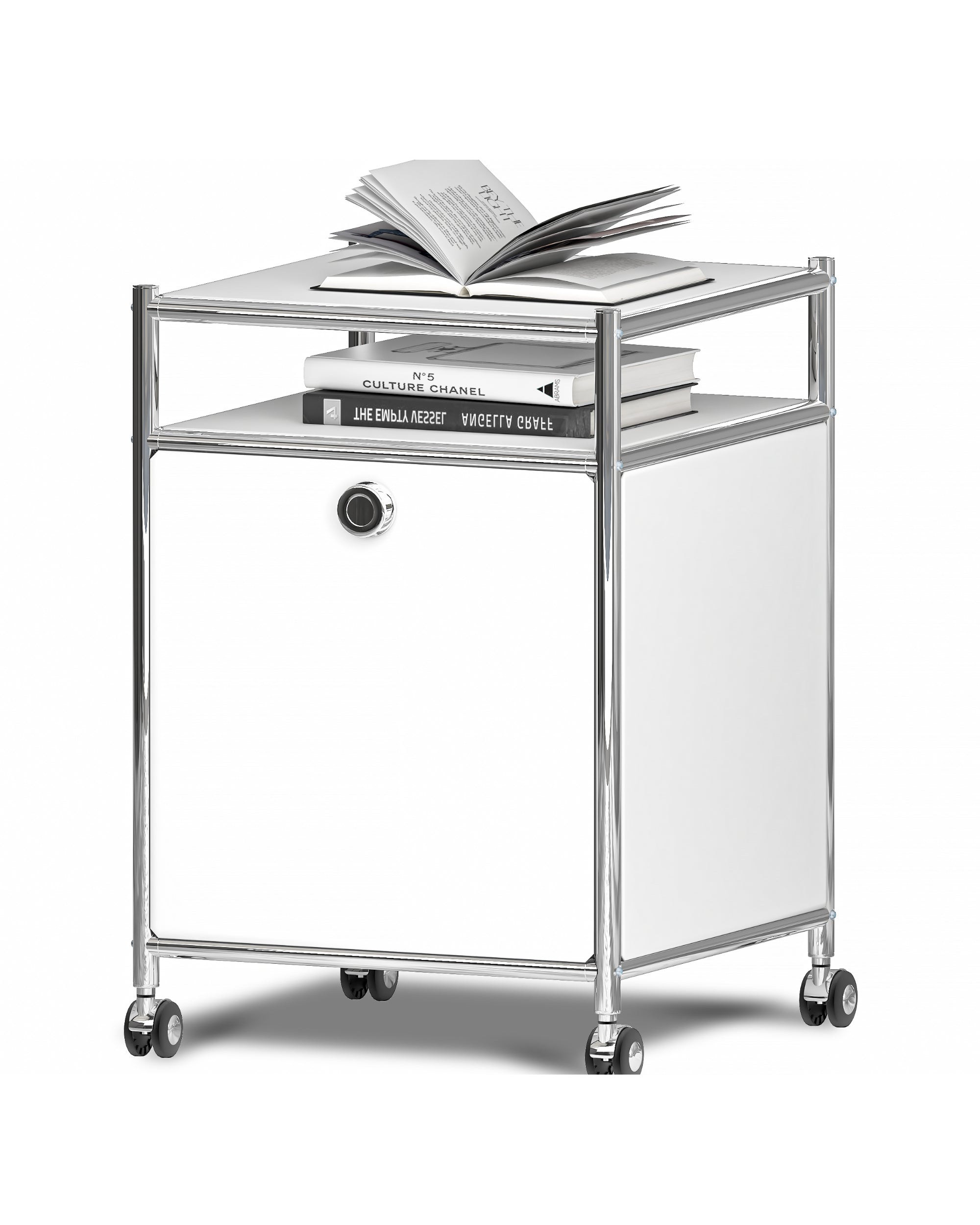 SIMPLINK 23-Inch Metal Storage Cart with Flap Door