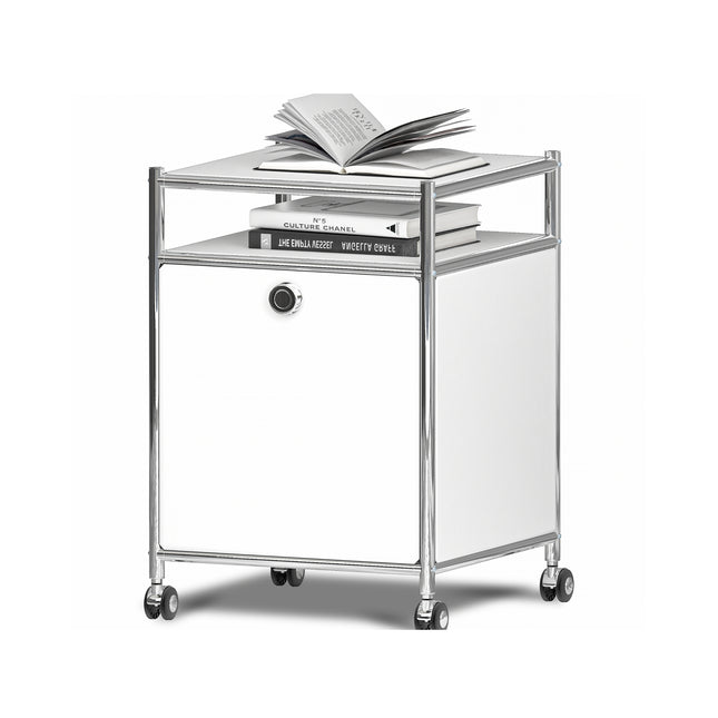 Storage Cart with 1 Flap Door White