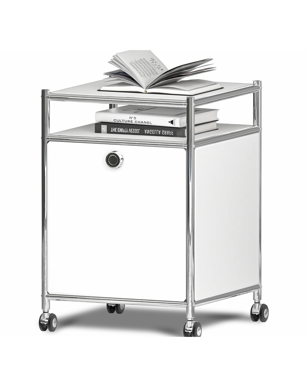 SIMPLINK 23-Inch Metal Storage Cart with Flap Door