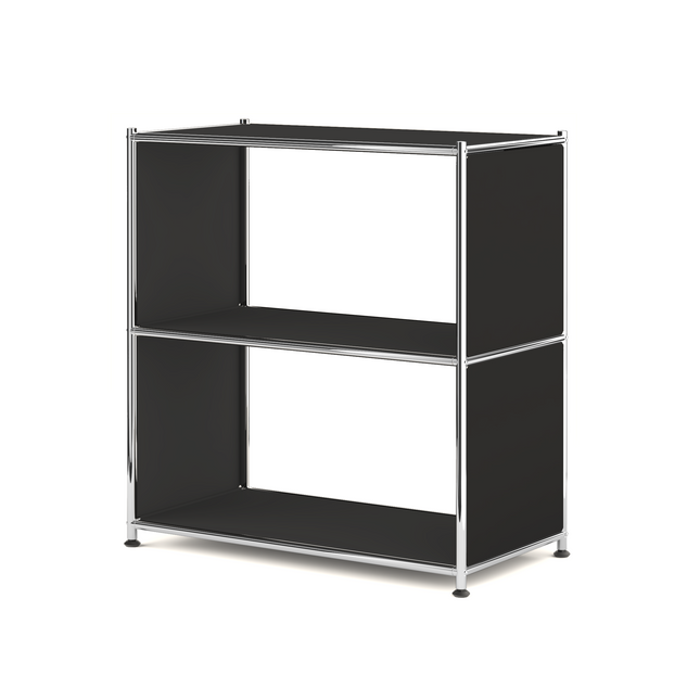 SIMPLINK Matte Black Double-Shelf Unit – Bold Minimalist Storage for Modern & Creative Spaces - Bookcase, Showcase