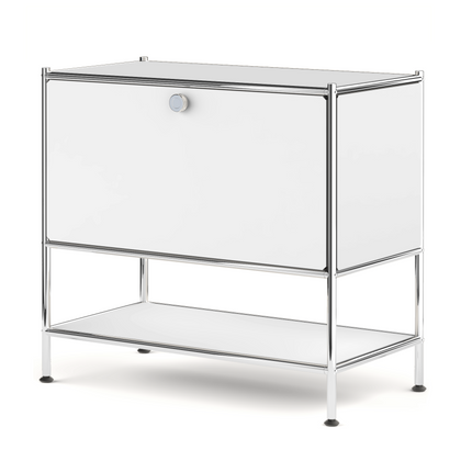 Metal Sidetable with Flap White - Night Stand, End Table