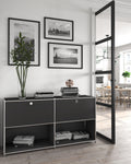 SIMPLINK 60-Inch Wide Metal Sideboard Cabinet with 2 Flap Doors
