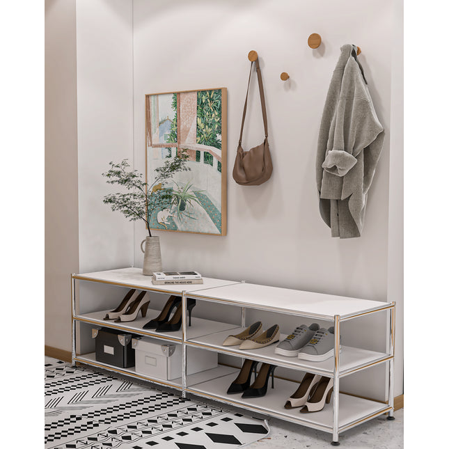 Metal Low Rack White