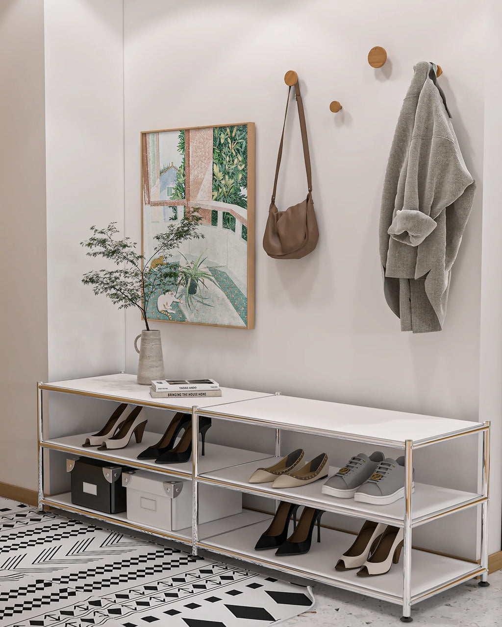 SIMPLINK 60-Inch Wide 3-Tier Metal Storage Shelf