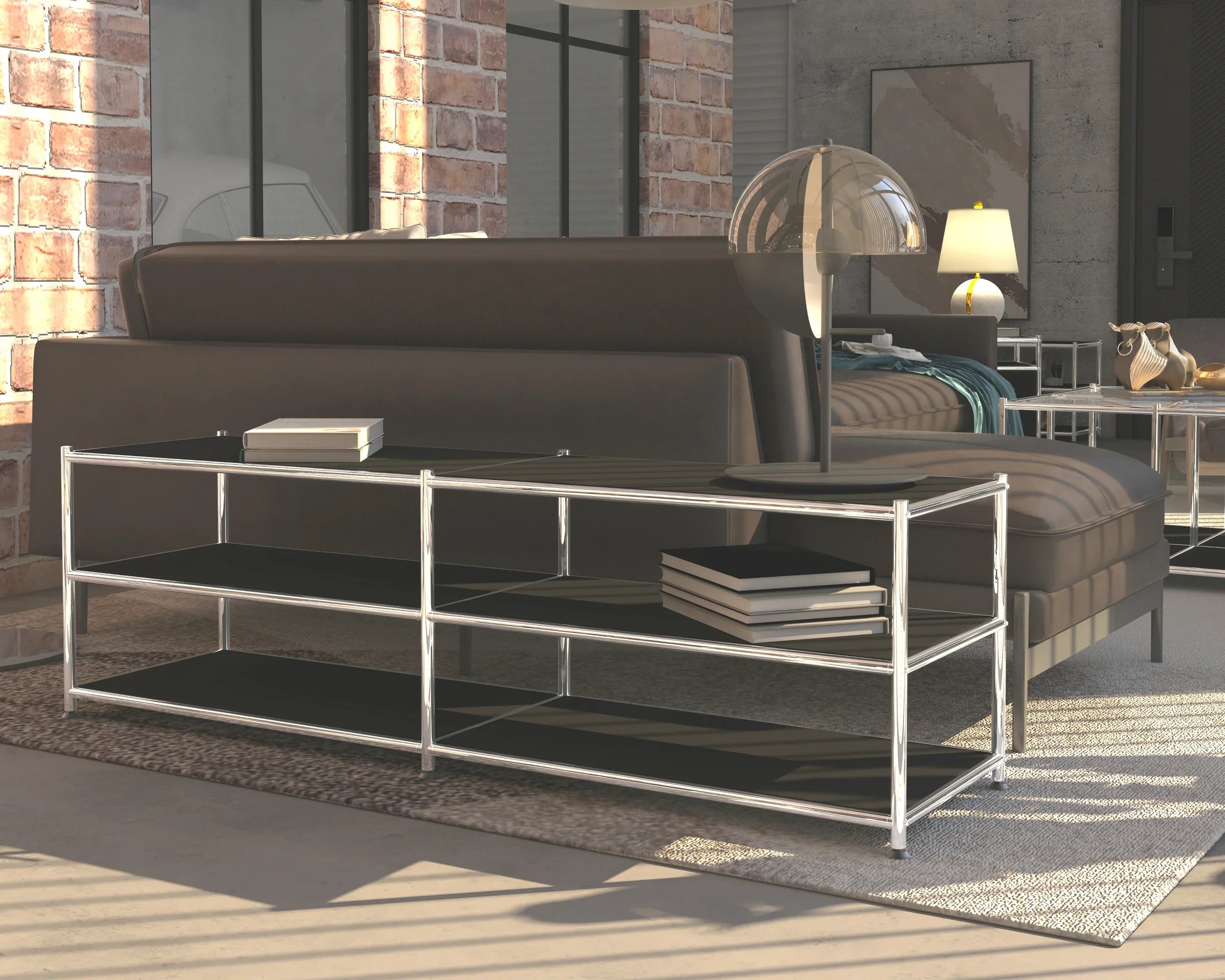 SIMPLINK 60-Inch Wide 3-Tier Metal Storage Shelf