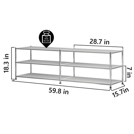 Metal Low Rack White