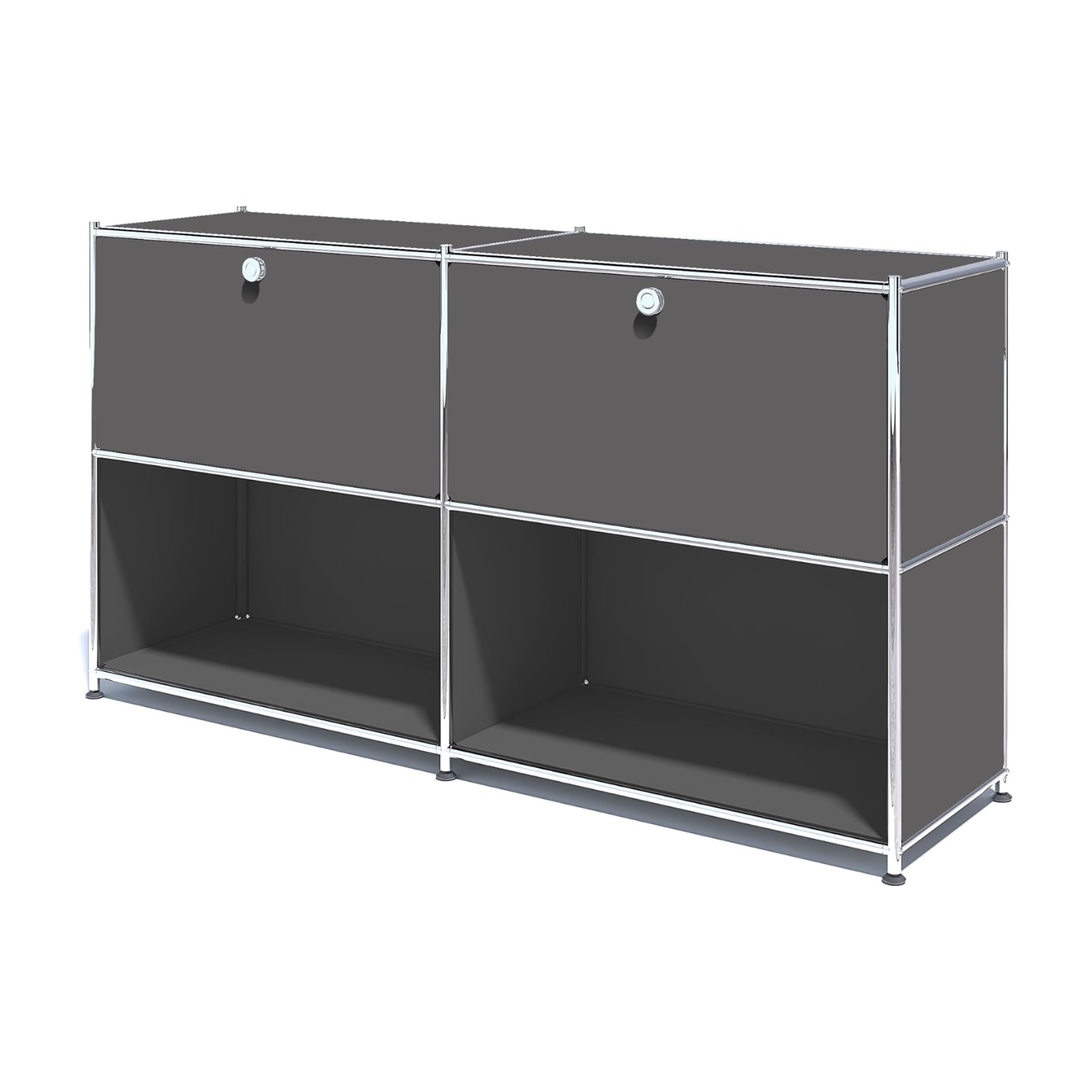 SIMPLINK 60-Inch Wide Metal Sideboard Cabinet with 2 Flap Doors