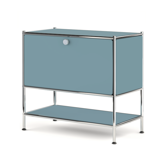 Metal Sidetable with Flap Blue - Night Stand, End Table