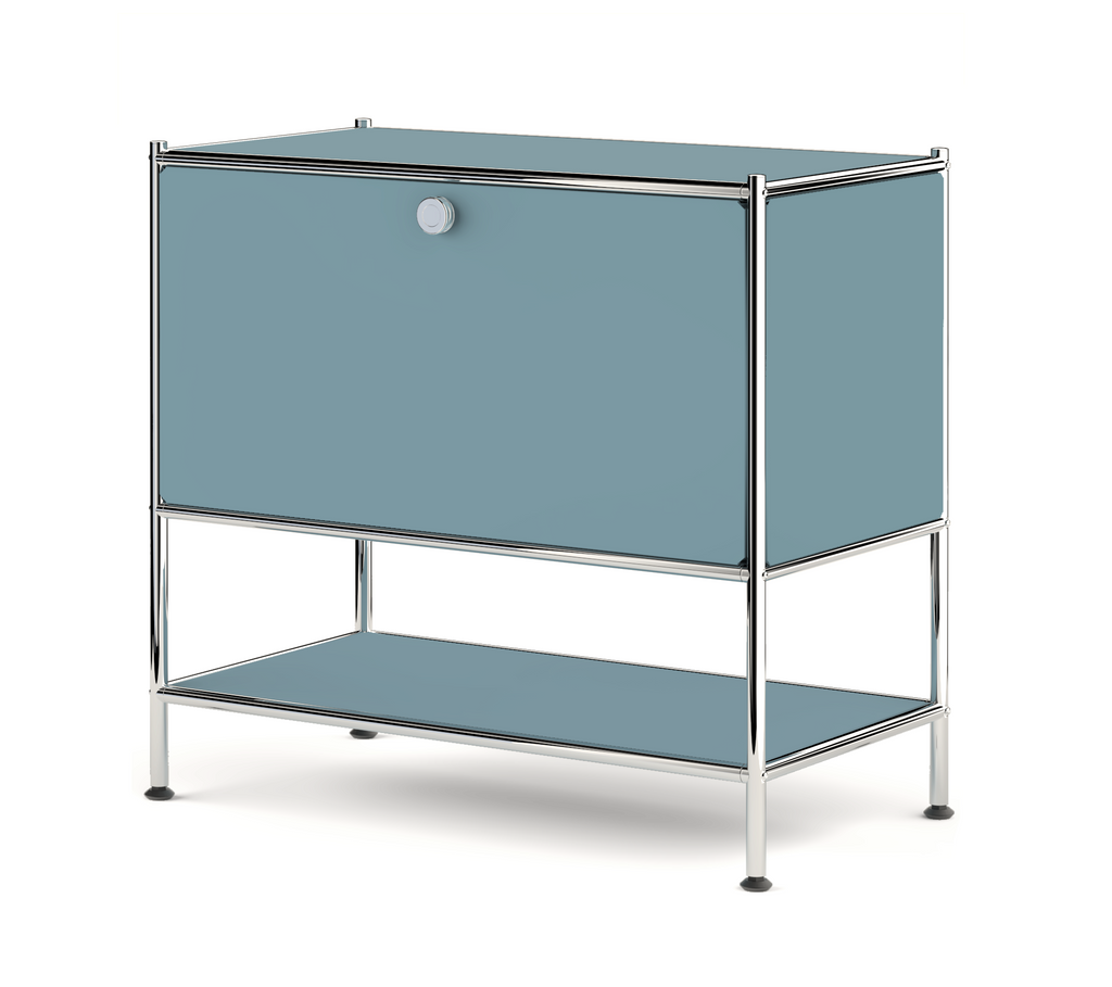 SIMPLINK 27.5-Inch Metal Side Table with Flap Door