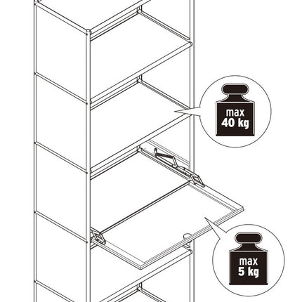 Metal High Shelf with 1 Flap Door White