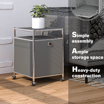 Storage Cart with 1 Flap Door Grey