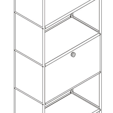 Metal High Shelf with 1 Flap Door Black