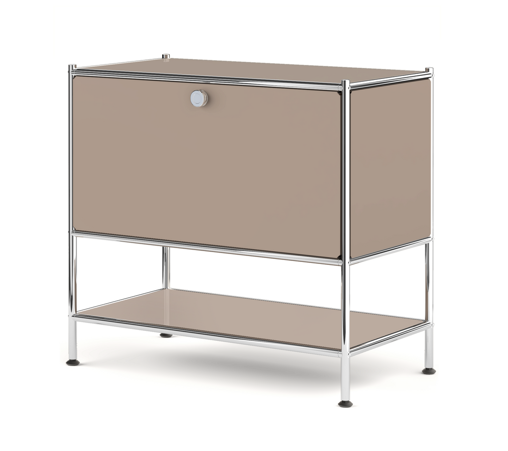 SIMPLINK 27.5-Inch Metal Side Table with Flap Door