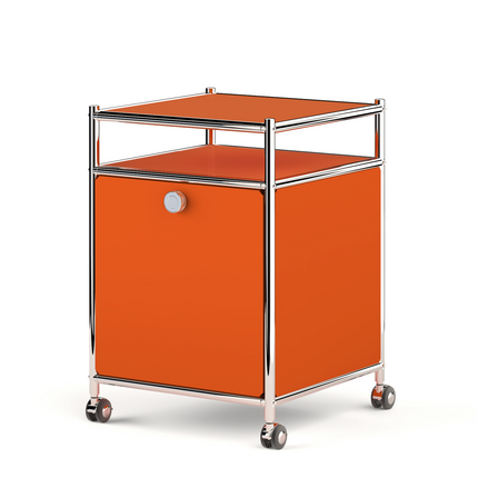 Storage Cart with 1 Flap Door Orange