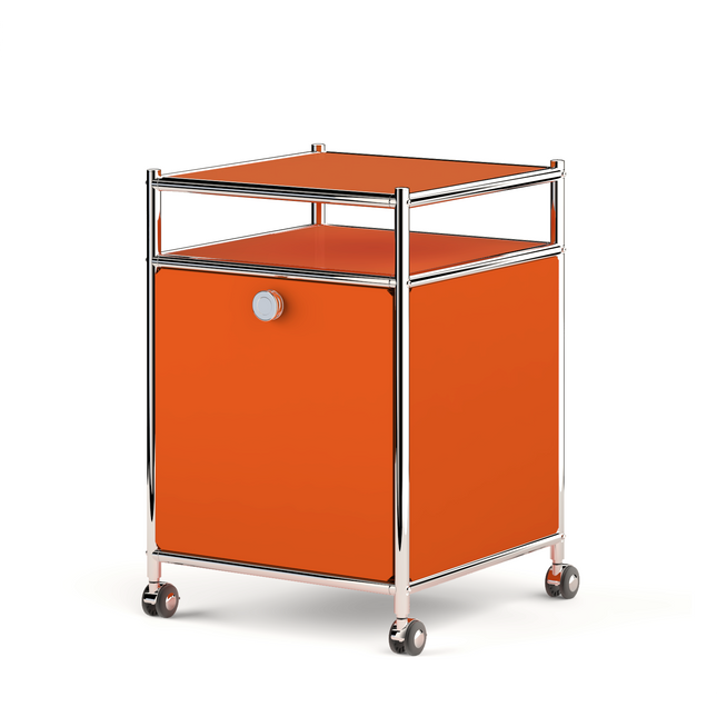 Storage Cart with 1 Flap Door Orange