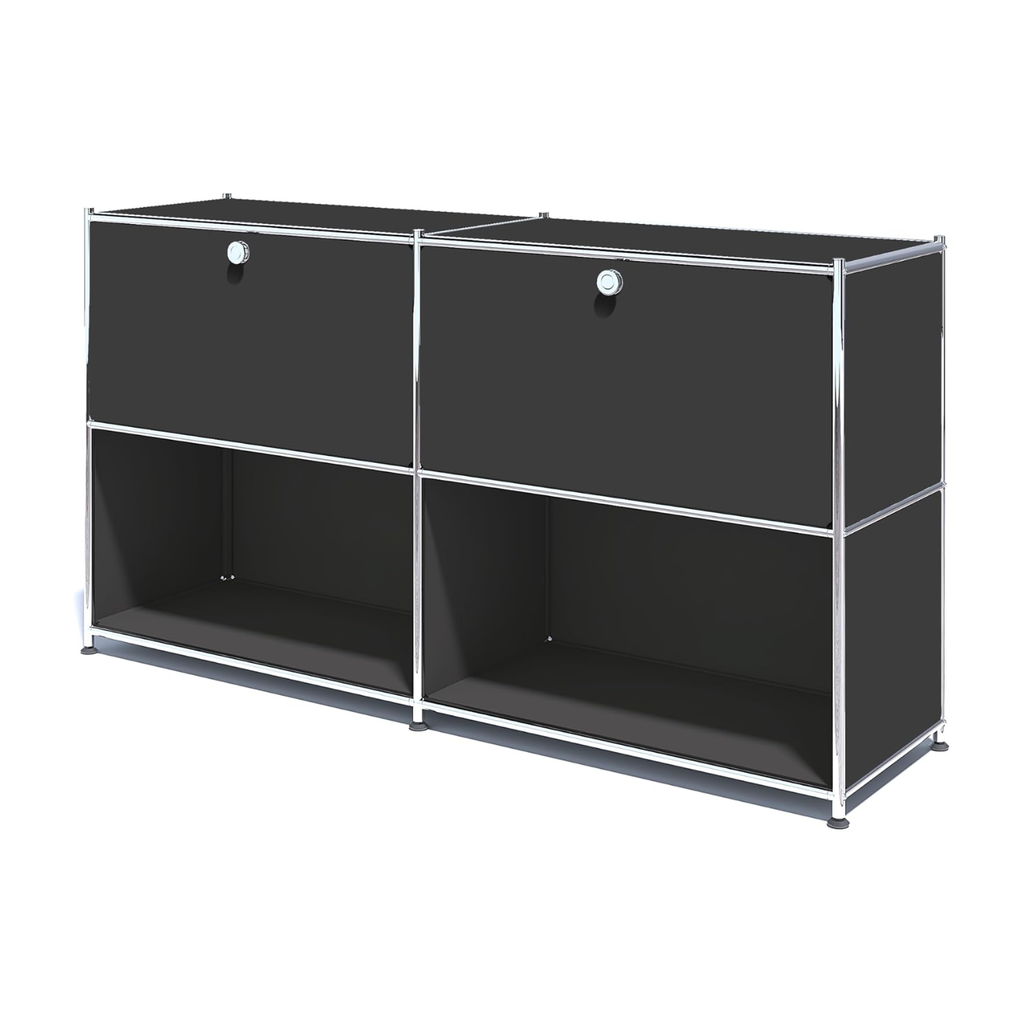 SIMPLINK 60-Inch Wide Metal Sideboard Cabinet with 2 Flap Doors