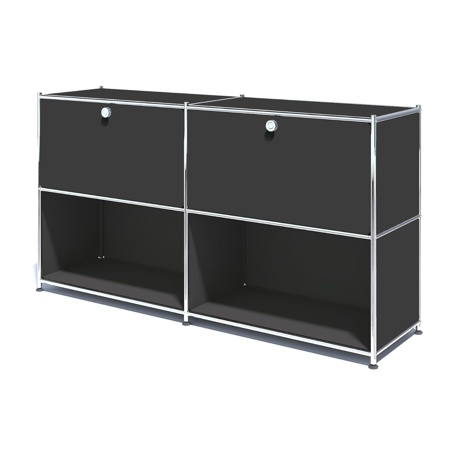 SIMPLINK 60-Inch Wide Metal Sideboard Cabinet with 2 Flap Doors